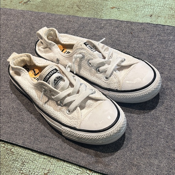 Converse Shoreline Low Top White Canvas Sneakers Womens Size 7 Slip On - Picture 2 of 6